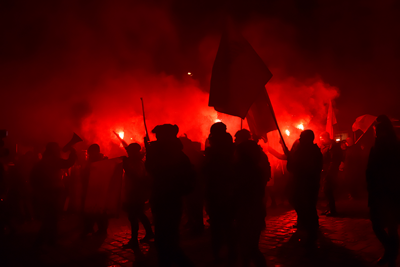 Aufnahme einer Demonstration gegen den sogenannten Akademikerball